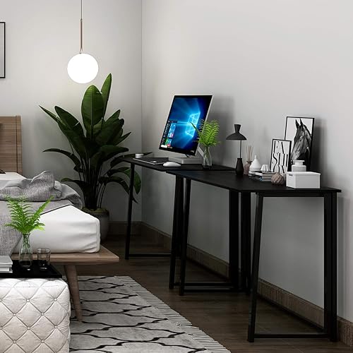 Miniatura 118 de 4NM Escritorio plegable pequeño de 31.6 pulgadas, escritorio plegable de oficina en casa, mesa de estudio para dormitorio pequeño que ahorra natural