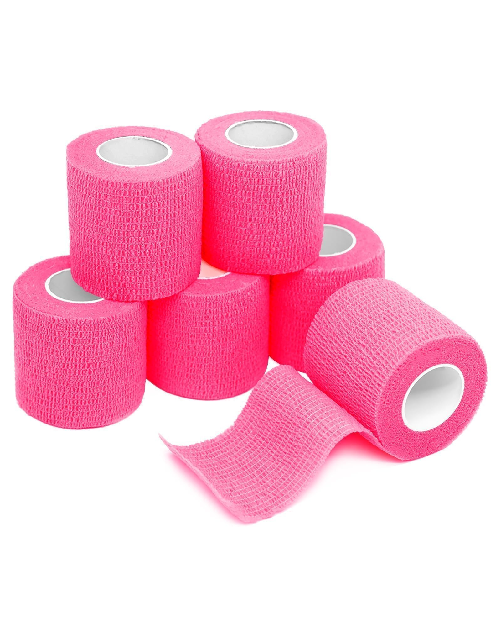 FriCARE Self Adhesive Bandage Wrap, Medical Tape in First Aid Kit, Pink