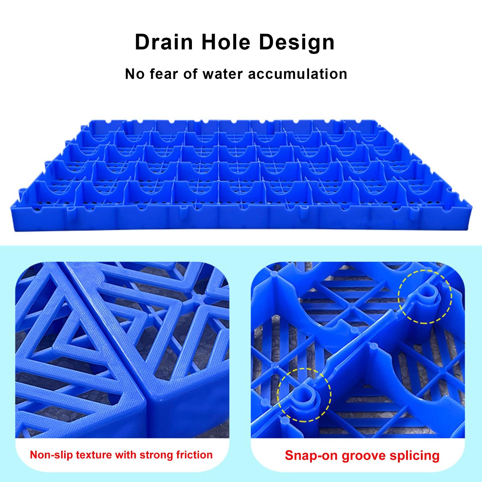 Pallet in plastica, impermeabile, in HDPE, per cantina, giardino, patio e canile, traspirante per un'organizzazione efficiente