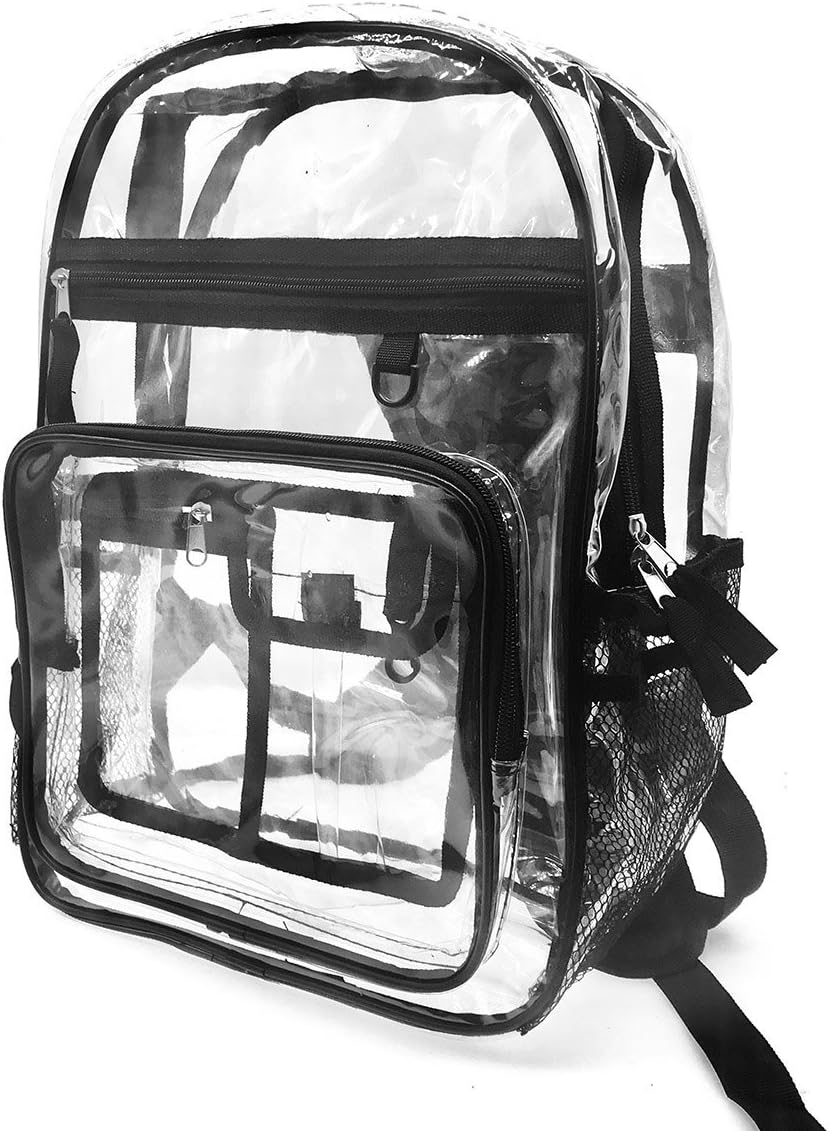EnkrioTransparent bags Clear Backpack Heavy Duty See Through Backpack Stadium Approved Daypacks for Work Travel