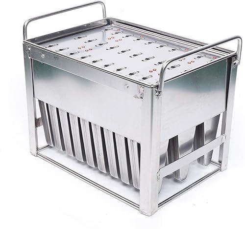 Molde de paletas de hielo de acero inoxidable, kit de moldes para hacer paletas de hielo con estante, 30 moldes para hacer paletas de hielo con 100