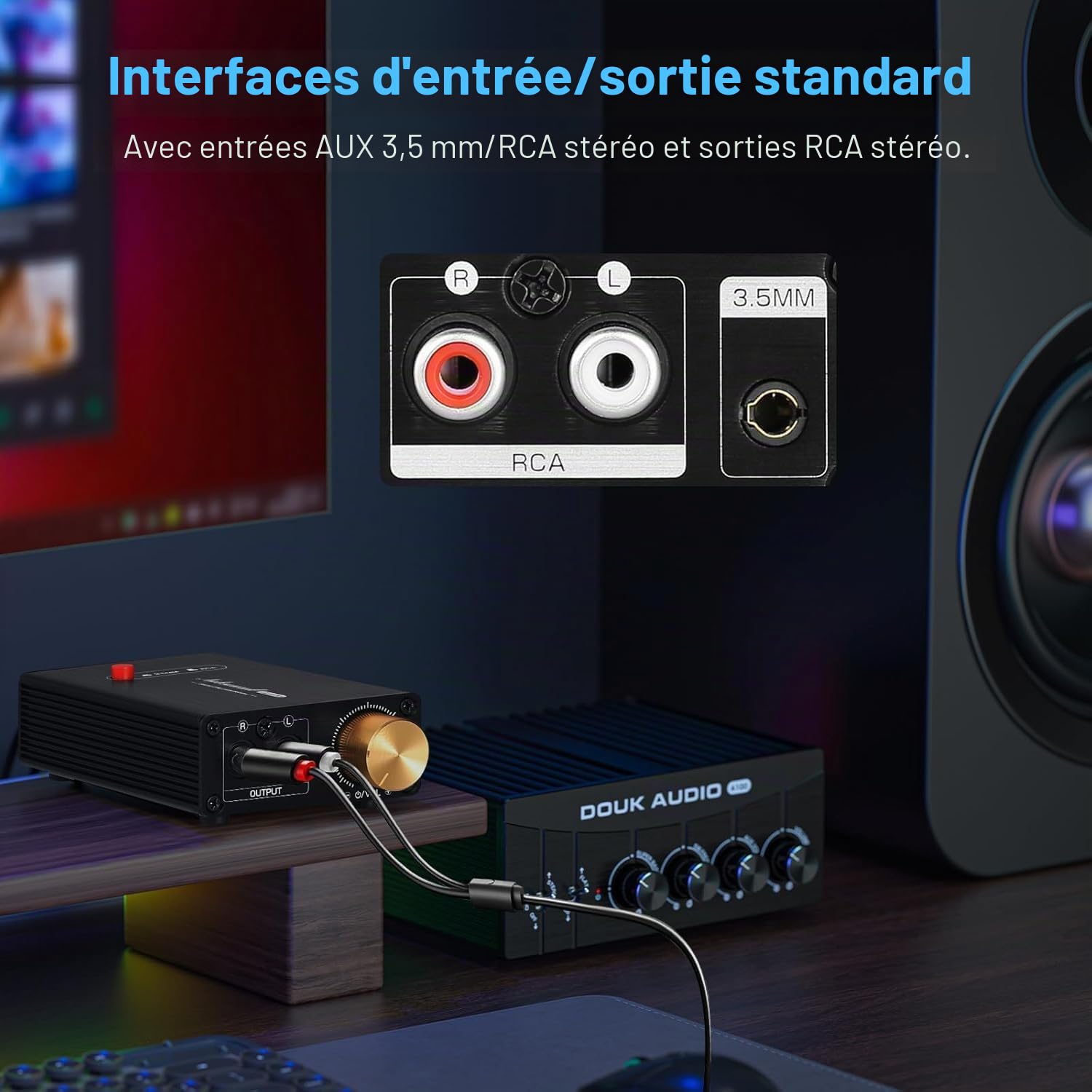 Nobsound Mini amplificateur de niveau de ligne stéréo avec gain 20 dB avec contrôle du volume (L1MINI)
