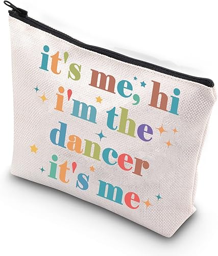 TSOTMO Regalo de bailarina It's Me, Hi I'm The Dancer It's Me Bolsa de regalo para mujeres, entrenador de baile, profesor de baile, Beige, Bailarín