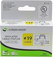Vista 3 de Surebonder Grapas de cable aisladas, transparentes, para seguridad, termostato, cables telefónicos, cable Ethernet Cat-5 y otros cables de hasta