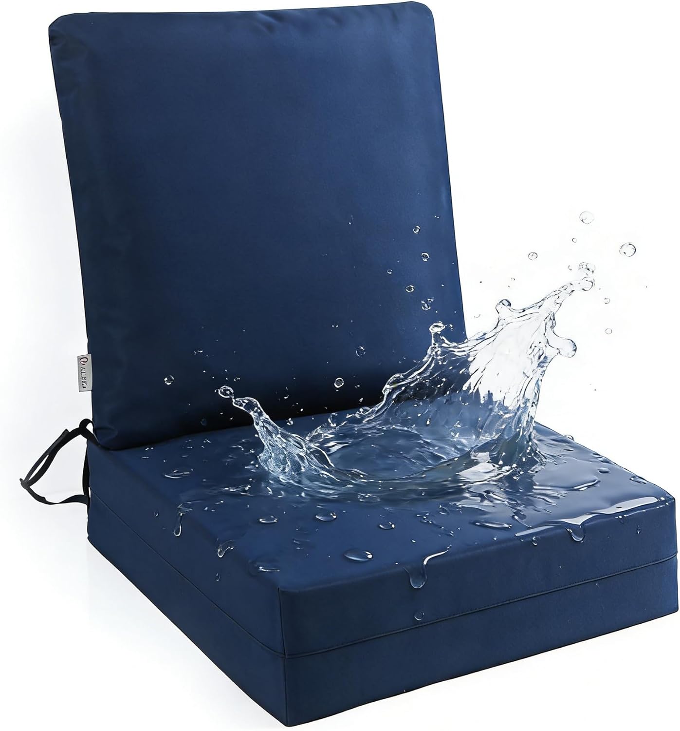 Melissa Luxury Outdoor Patio Chair Cushions, 19x19x4 Inch Deep Seat Bottom & Back Cushions Set, Waterproof and Fade Resistant, for Patio Chairs, Couch, Sofa & Backyard Furniture, Navy