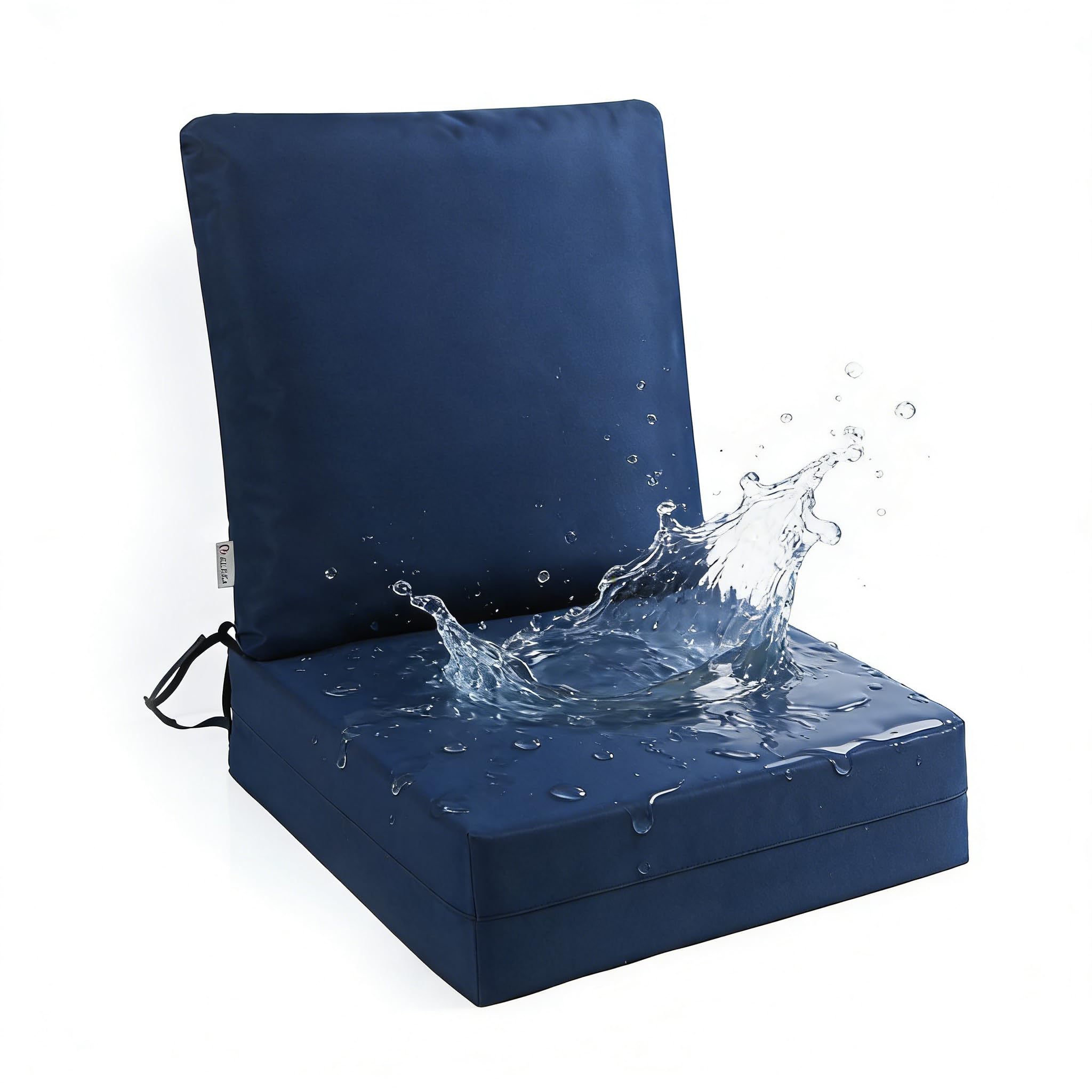 Melissa Luxury Outdoor Patio Chair Cushions, 24x24x6 Inch Deep Seat Bottom & Back Cushions, Waterproof and Fade Resistant, Navy