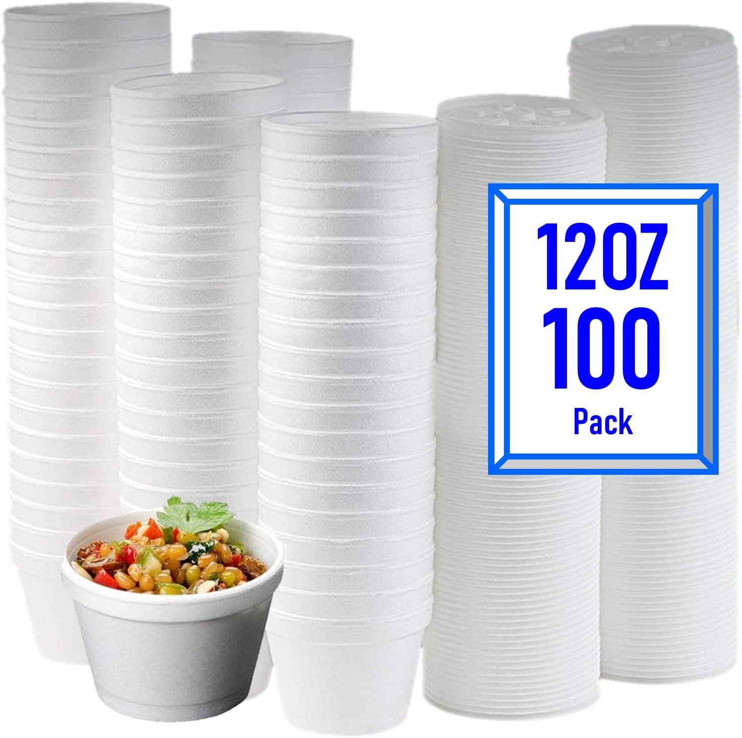 Mr. Miracle Foam Bowl with Lid for Hot and Cold Foods 8