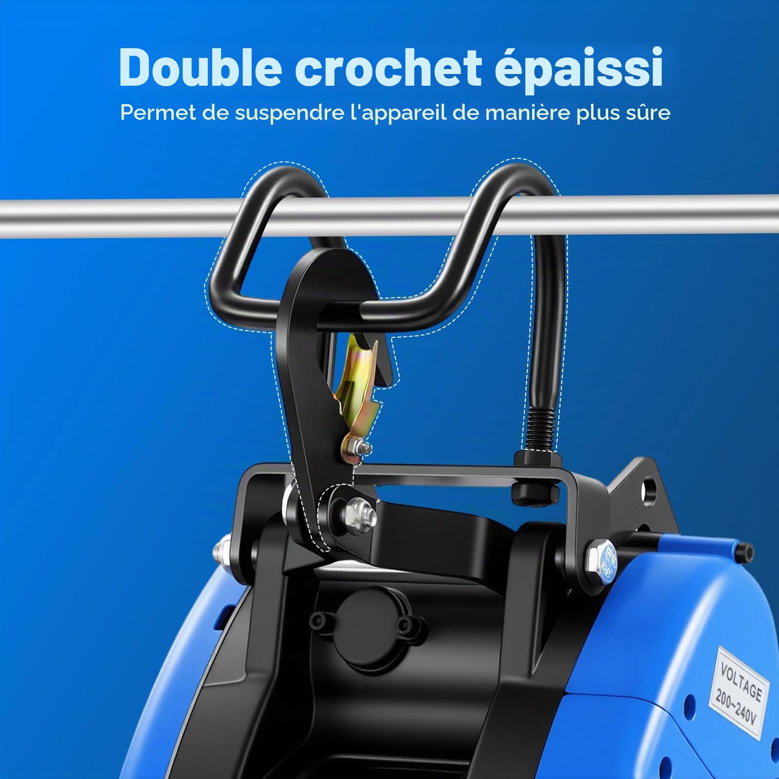 Treuil électrique 220V 1500W – Treuil électrique à câble Grue de Levage Treuil Motorisé 30M Palan à Câble+Télécommande 250KG Avec Câble+Interrupteur d'arrêt d'urgence Classe de Protection