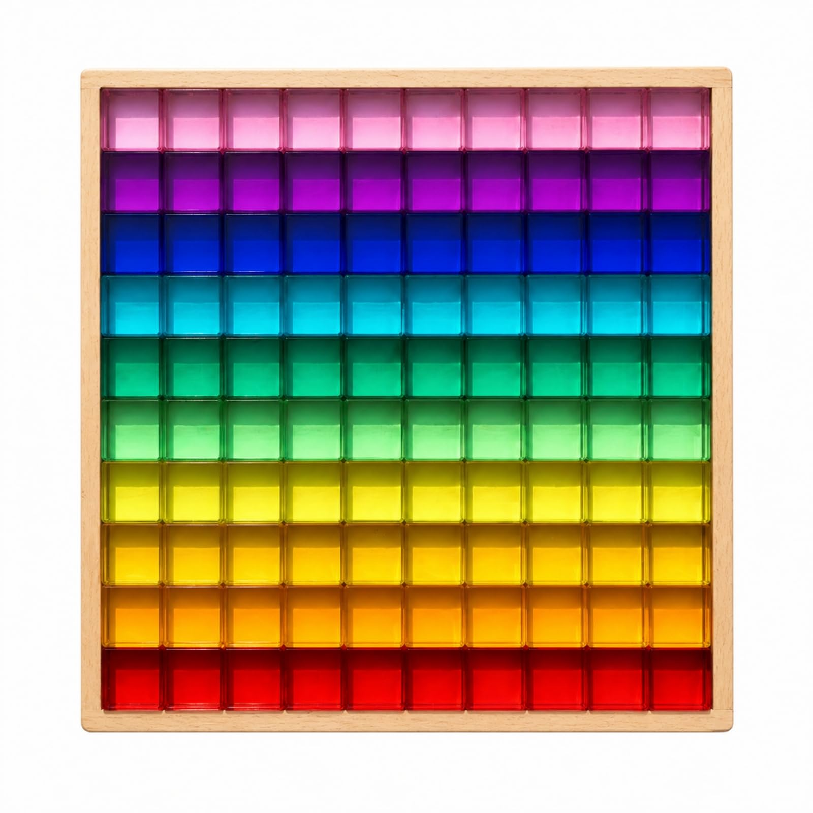 100 Pezzi Blocchi Acrilici Traslucidi Traslucido Blocchi Geometrici Qurati Tattile Mattoncini Geometrici Impilabili, Aula Scolastica, Stile B