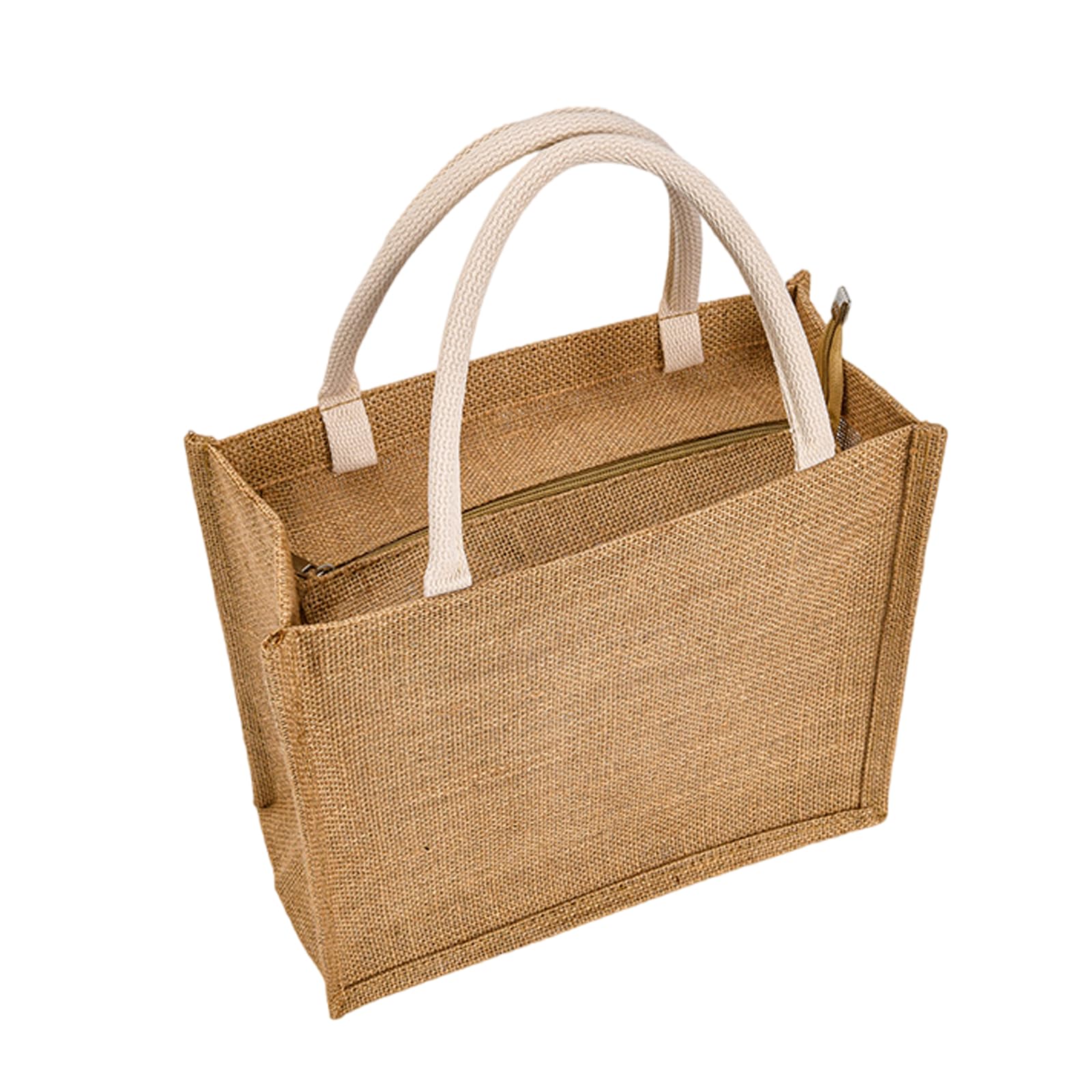 Enigmaire Hessian Shopping Bags,Personalised Beach Bag,Strong Jute Shopping Bag,Reusable And Stylish Jute Shopping Tote,Burlap Grocery Bag Shopping,With Zip,Waterproof,For Lunch,Shopping,Beach