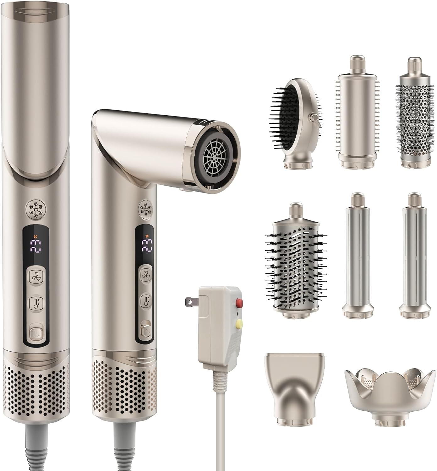 FRANO Hot Air Styler & Blow Dryer Brush 8-in-1, Ionic Hair Styler for Volumizing, Curling, Straightening, Fast Drying with Auto-Wrap Curlers, Frizz-Free & No Heat Damage, Ideal Gift for Women