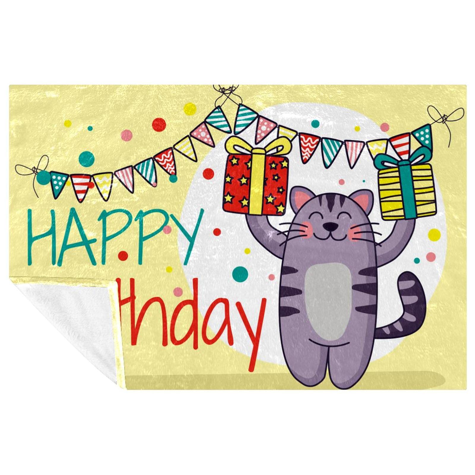 Couverture douce Happy Birthday contre le froid sur votre lit ou canapé