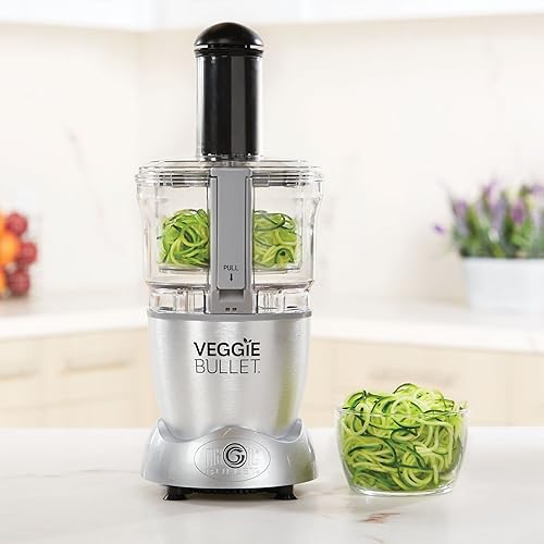 Miniatura 3 de Cortadora en espiral y procesador de comida eléctrico Veggie Bullet, plateado