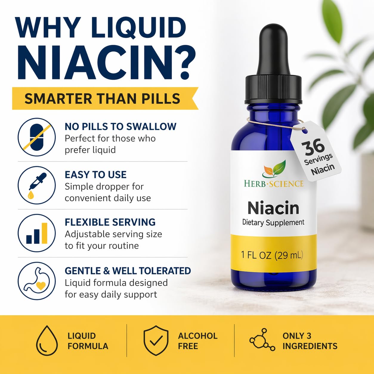 Liquid Vitamin B3 Niacin Drops, Alcohol-Free, 1 Oz — Amazon image 2