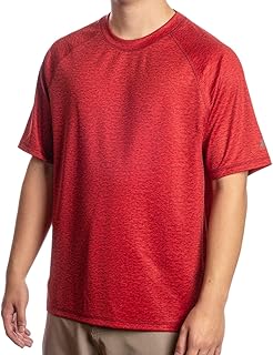 ZeroXposur Mens Swim Shirt Printed Rash Guard Top UV Sun Protection UPF 50+ (Red Space, Large)