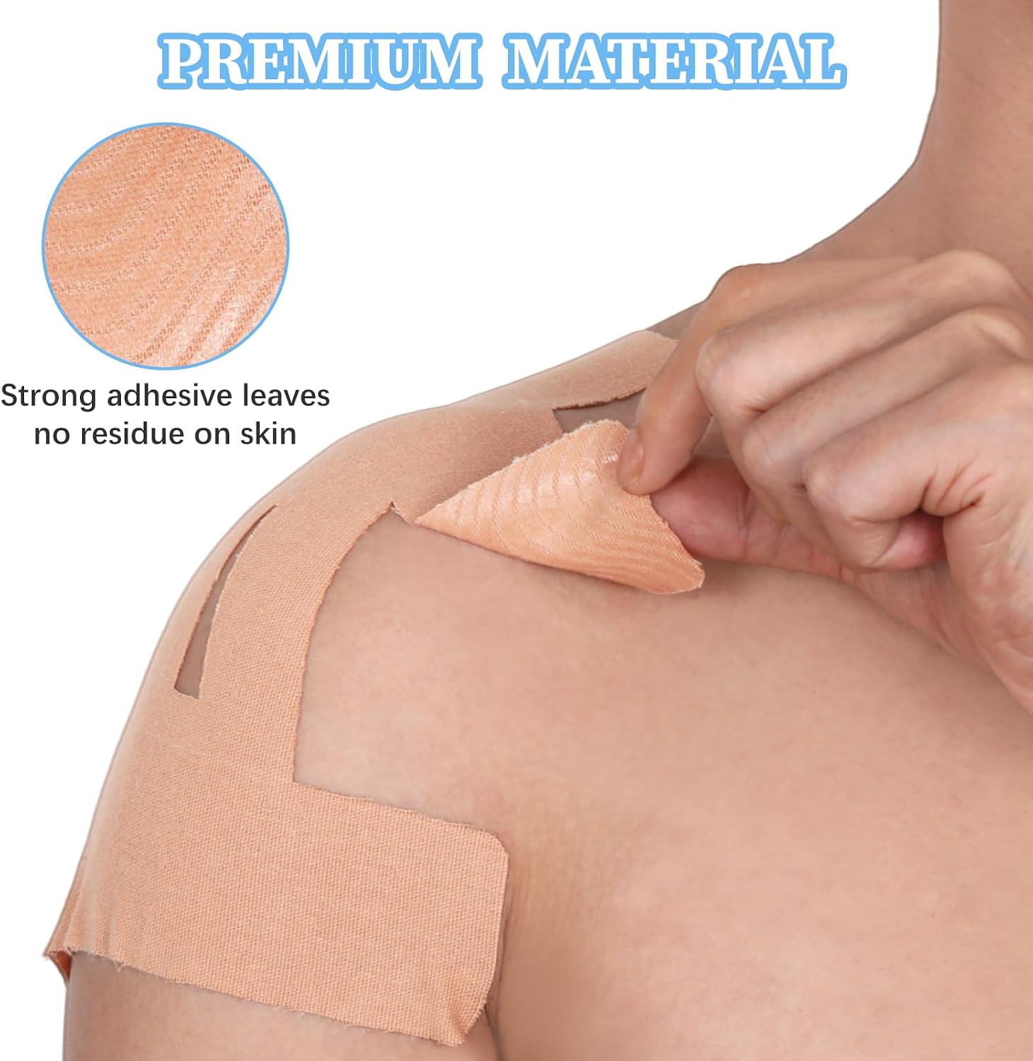 12PCS Kinesiology Tape for Shoulder, Precut Shoulder Tape for Pain Relief & Support Waterproof Elastic Sports Tapes Skin-Friendly Hypoallergenic Latex-Free Athletic Muscle Tapes for Joint Stability