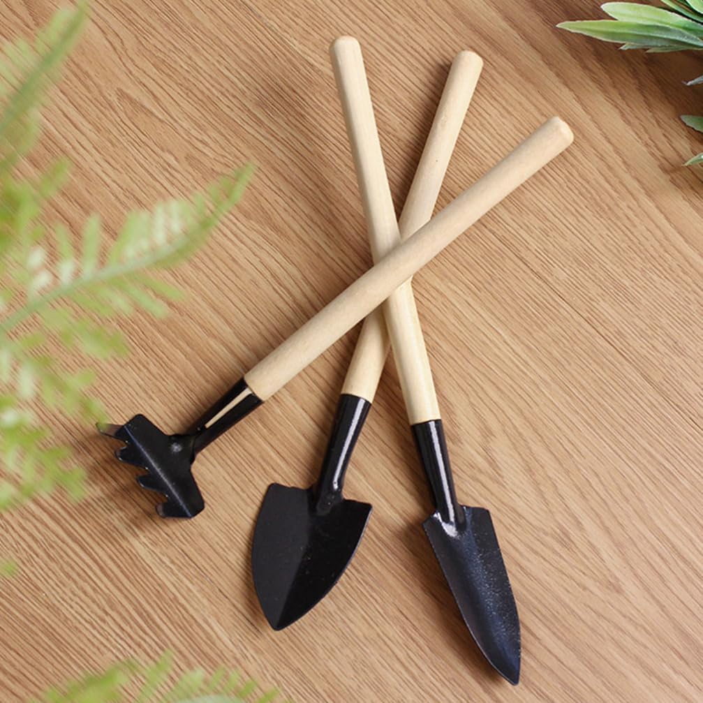 Kisangel Mini Gardening Tools Set for Kids 12-Piece Lightweight Planting Kit with Wooden Handles Includes Mini Rakes Shovels and Trowels for Transplanting Seedlings and Bonsai Care