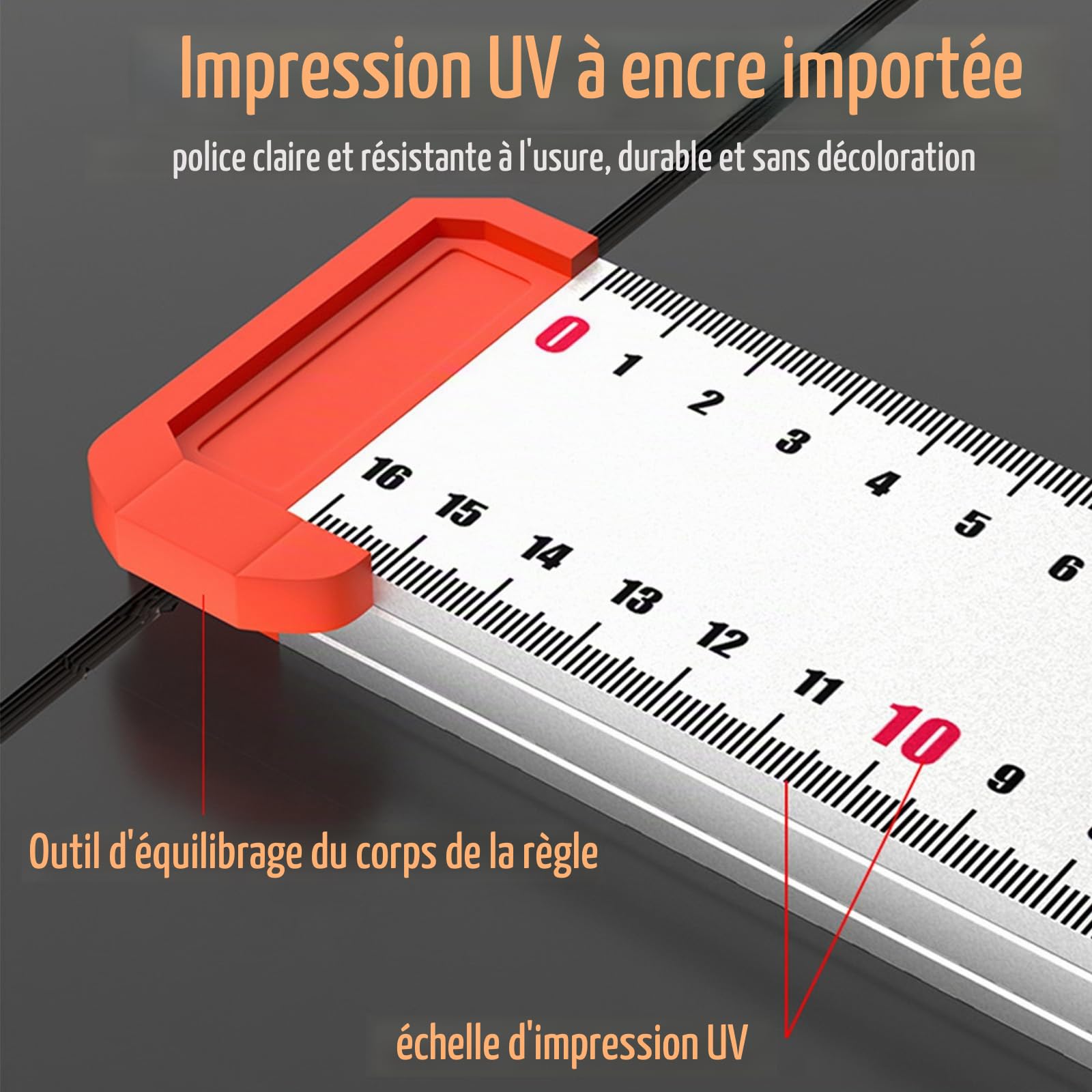 Règle Carrée en T de Positionnement de Forêt 4-en-1 avec Angle de Haute Précision de 60 cm - Angle Réglable Coulissant
