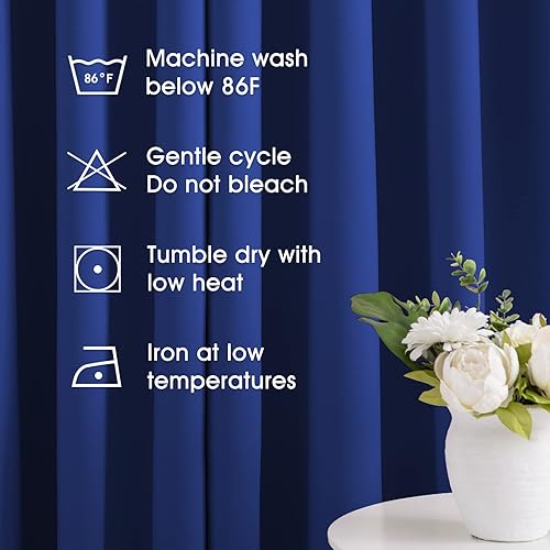 Miniatura 5 de Homeideas - Cortinas opacas, juego de 2 paneles de oscurecimiento de habitación y dormitorio, cortinas térmicas de bloqueo de luz con ojales, para