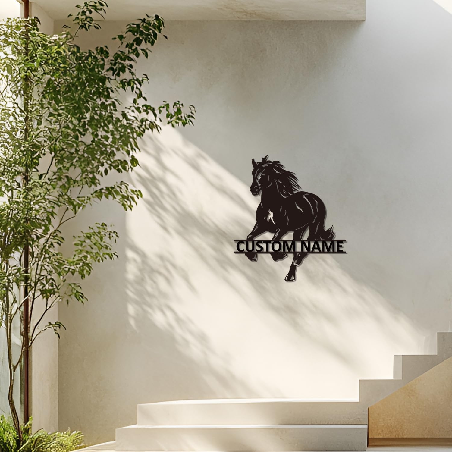 Personalized Custom Horse Metal Wall Decoration, Horse Ranch Welcome Sign, 12 inches x 12 inches, Metal, Rustic - Image 3