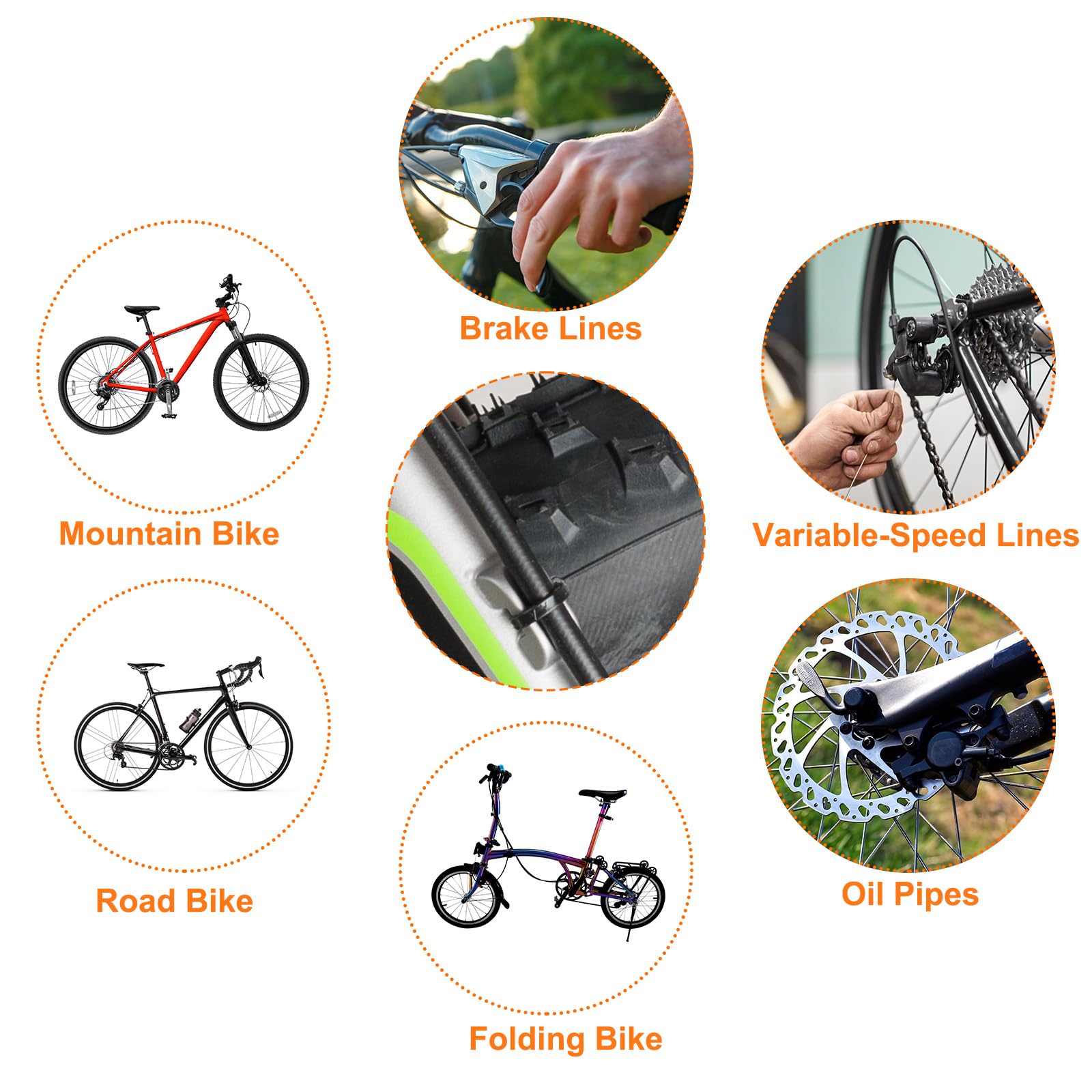 QUARKZMAN 10pcs Molle Cavo Bici Clip a C Lega Alluminio Guaina Guida Cavo U-Clip per Freni Deragliatore Cambio MTB Bici da Strada, Blu