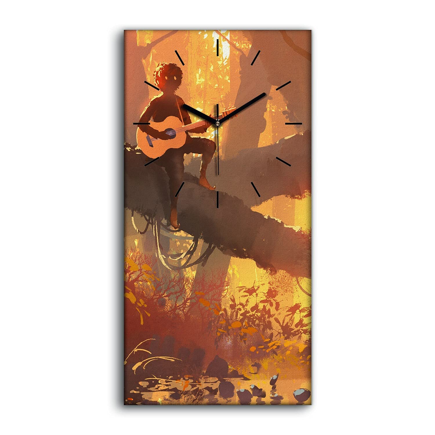 Horloge sur toile moderne 30x60cm art mural décoration silencieuse