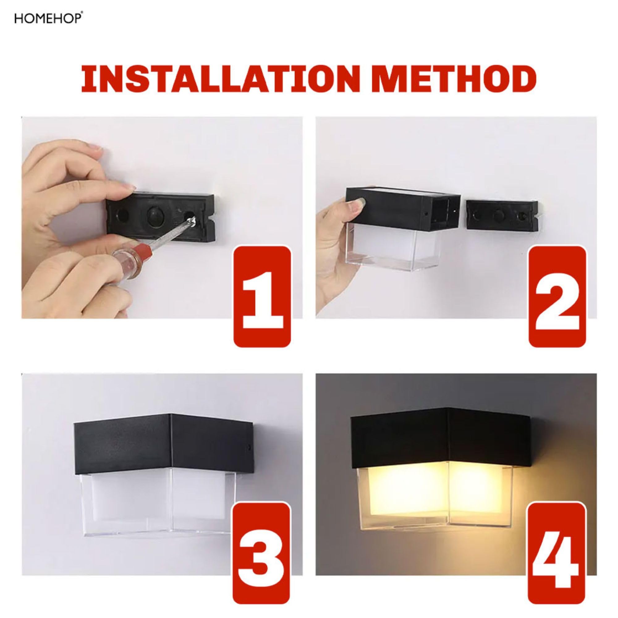 Homehop Solar Wall Light - Outdoor Garden Decor -7