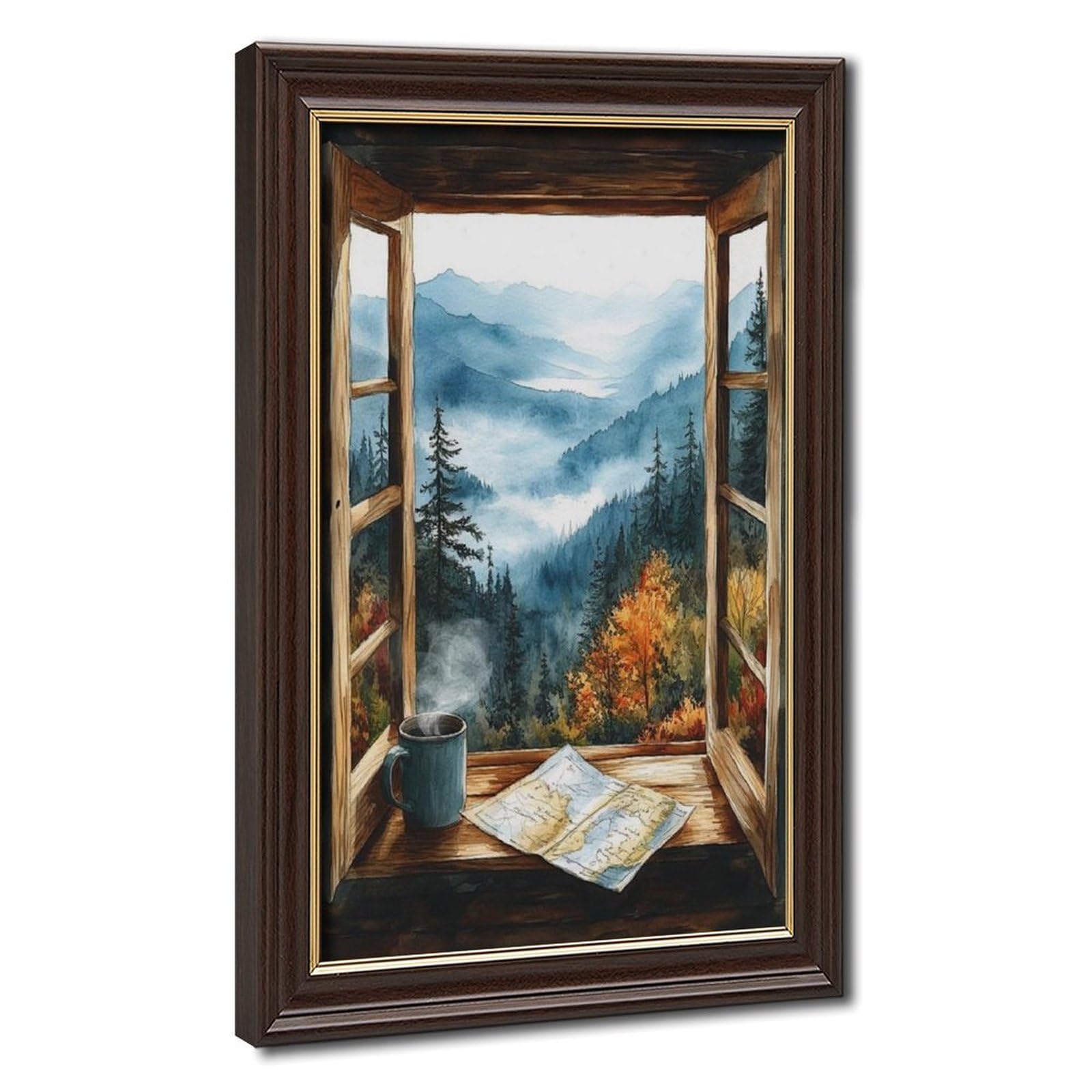 Lxwnze Mokume Gane Frame-Style Appalachian Trail Window Canvas Poster For Home Decor Gift