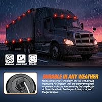 Vista 7 de Nilight Luz Marcadora Redonda de 2.5 Pulgadas 4PCS Roja 13LED Luces de Gálibo Montaje al Ras con Enchufe Ojal Coleta Cableado Directo Cumple DOT