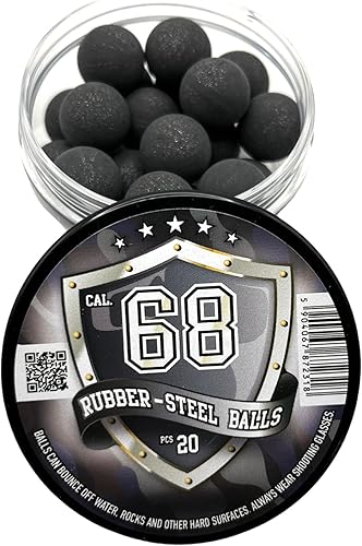 Miniatura 5 de 20 bolas de acero de goma de mezcla dura de alta calidad, bolas de paintballs para entrenamiento de tiro, pistolas de defensa personal y de defensa