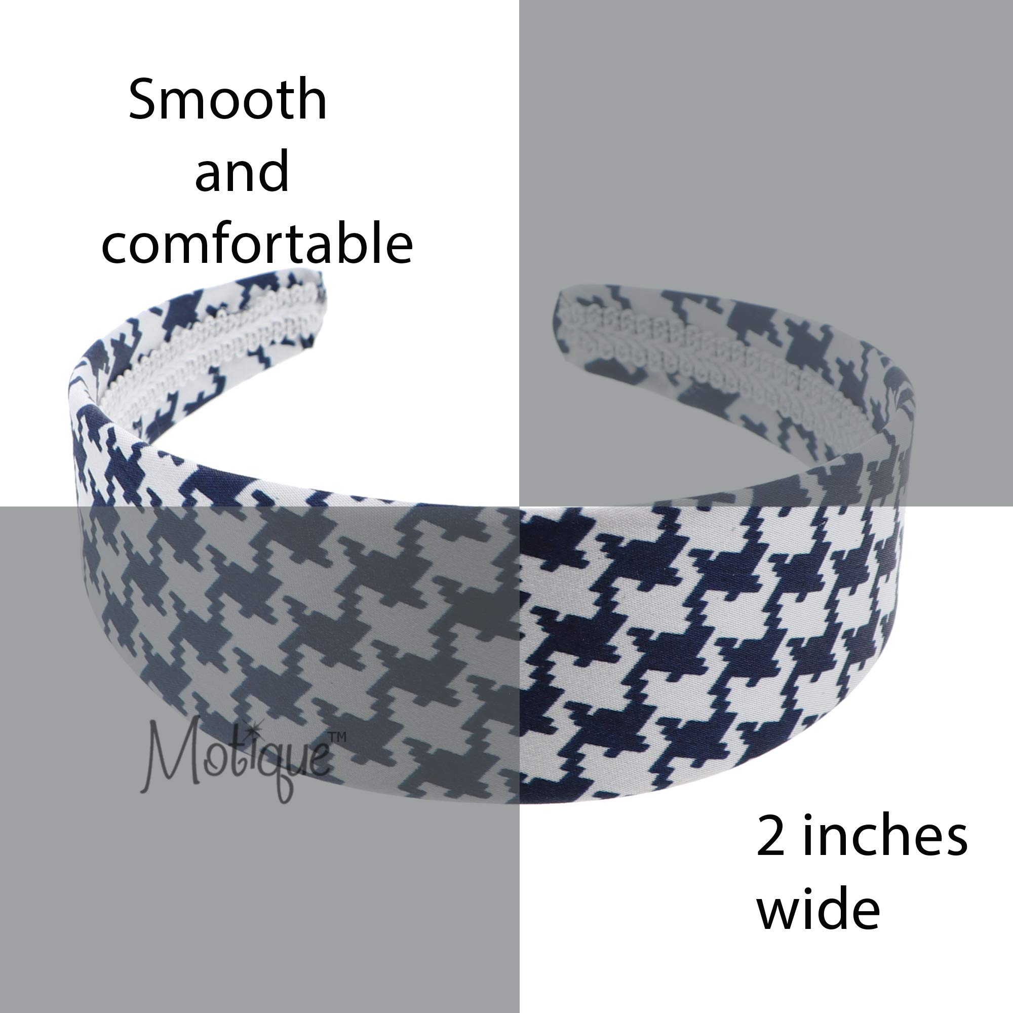 Stylish Black and White Houndstooth wide, padded style Headband New Houndstooth Check Padded Headband Pearl Hairband Classy Hair  main image 2