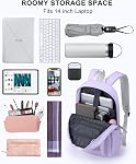 HOMIEE Sac à dos casual élégant léger, sac à dos pour ordinateur portable imperméable, sac de jour pour les voyages/école/cuisine/travail (Violet)