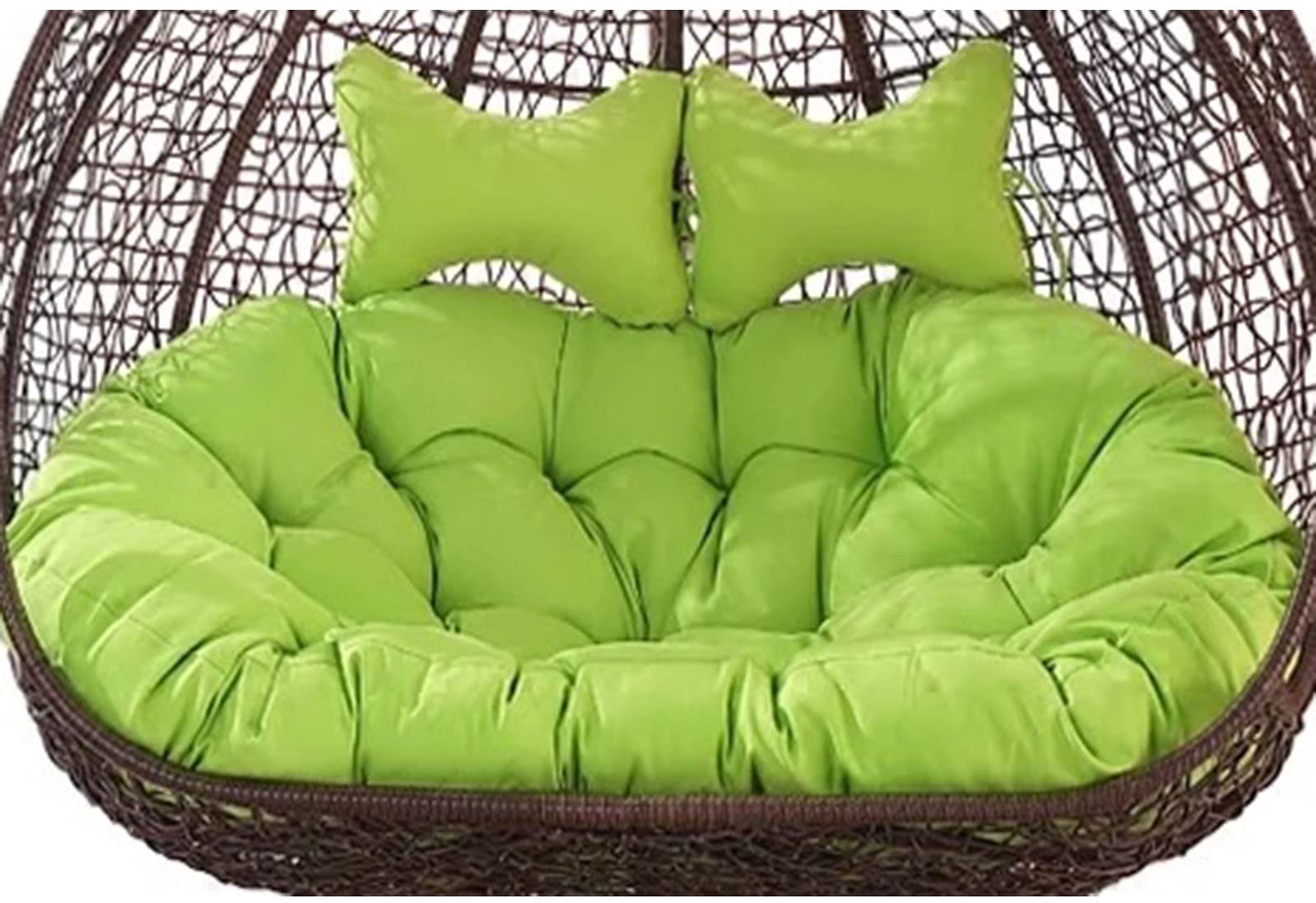 FUYAO Replacement Double Egg Chair Cushion Outdoor Patio Wicker Loveseat Hanging Swing Egg Chairs for 2 Persons, Ideal for Patio, Backyard, Balcony - Hammock Swing Chair Cushion
