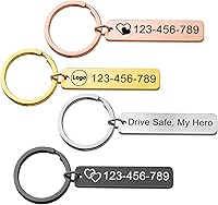 Personalized Stainless Steel Keychain - Custom Engraved Names, Dates, Drive Safe Messages | Durable Custom Keychain for Him Her Gifts