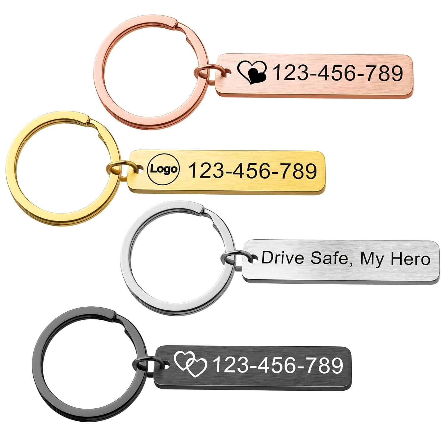 Personalized Stainless Steel Keychain - Custom Name Keychains for Men, Women, Boyfriend | Engravable Metal Key Chain Gift