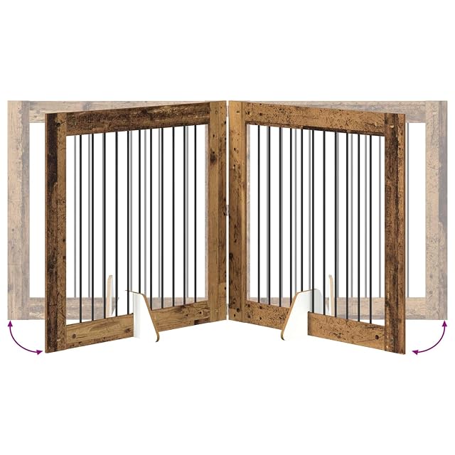 Foto 4 de 8 de vidaXL Puerta para Perros Plegable con Soportes 4 uds. 401 cm