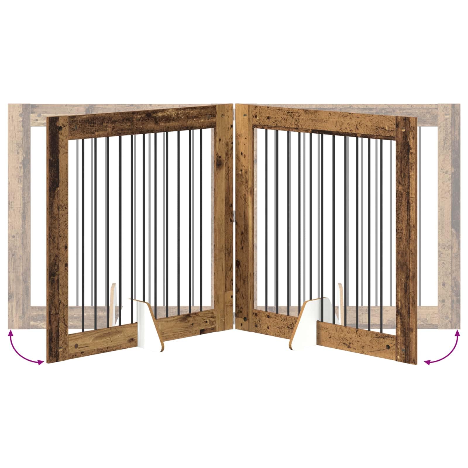 Perrera plegable para perros con soporte de madera reciclada de 200,5 cm para uso en interiores y exteriores, resistente a la intemperie, portátil y ahorra espacio para mascotas