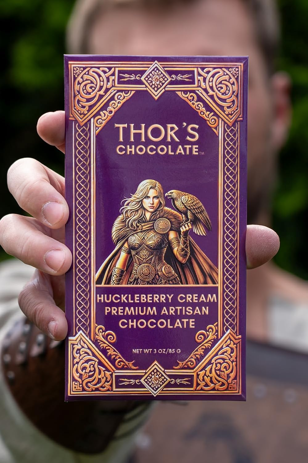 Thor's Chocolate Huckleberry Cream White Chocolate Bar 3-Pack (3 x 3 oz bars) | Bean to Bar Artisan, Silky Smooth, Fruity, Small Batch Handcrafted Gourmet Chocolate, Made in USA