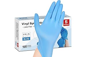 Schneider Blue Vinyl Synthetic Exam Gloves in Small Size