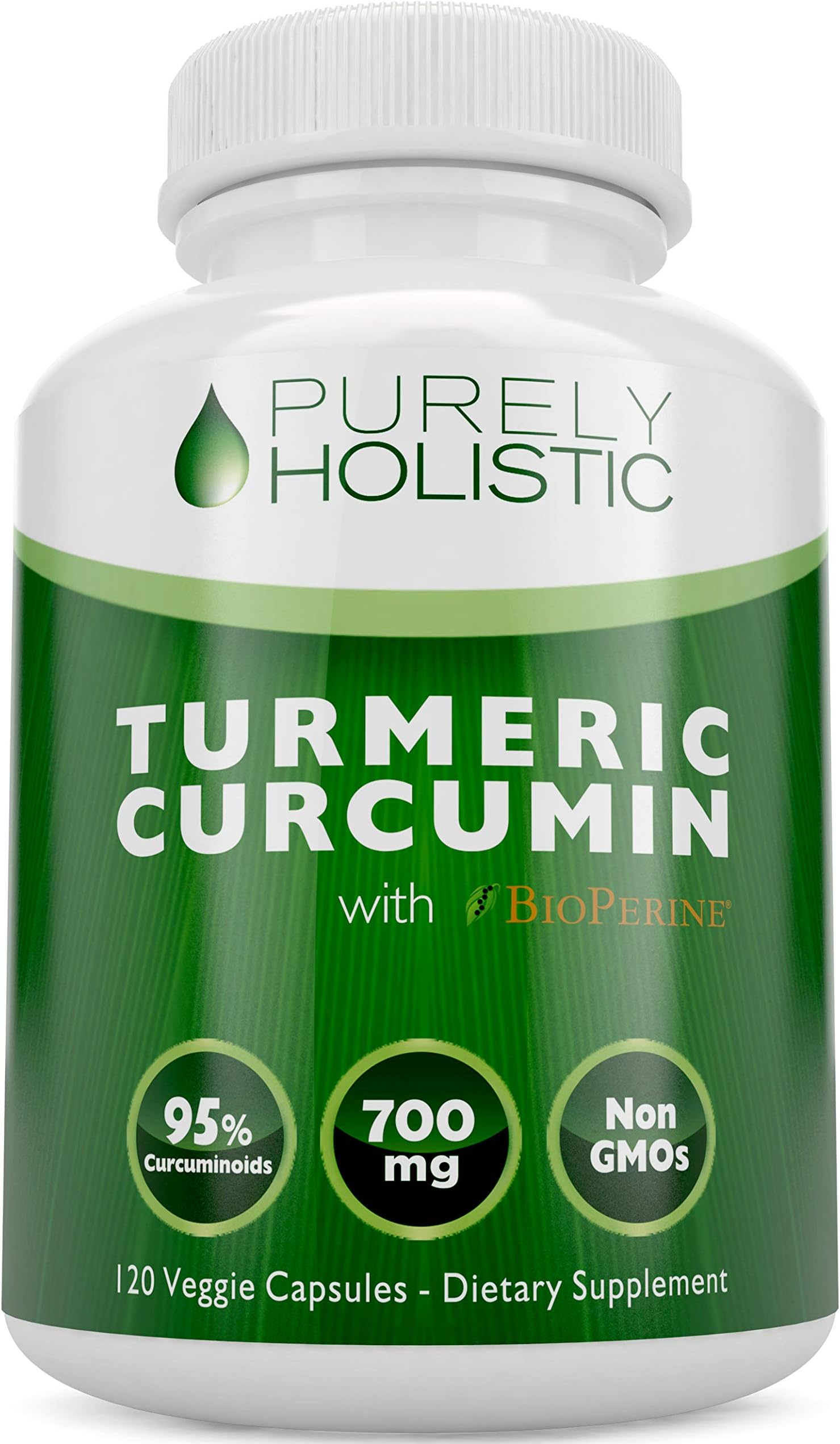 Turmeric Curcumin with BioPerine - 120 Vegan Capsules - 700mg of Tumeric per Capsule - with Black Pepper Extract 95% Curcuminoids