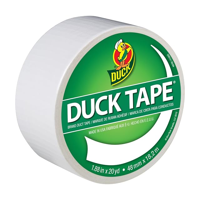 Duck Brand 1265015 Color Duct Tape White 1 88 Inches x 20 Yards Single Roll