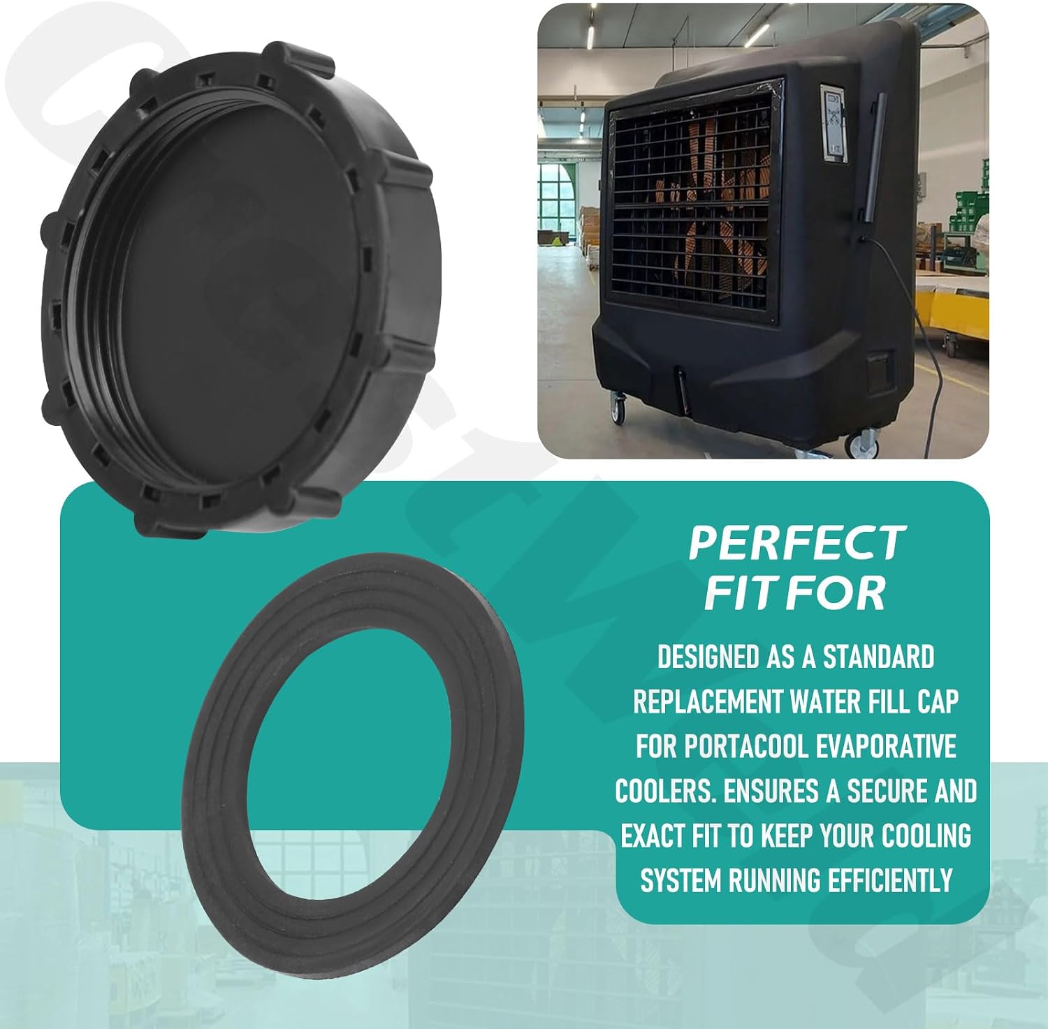 INJS0018K Replacement Water Fill Cap - Standard Evaporative Cooler Parts, Easy Install Quick Connect, Compatible with Portacool Apex 1200/2000/4000/6500