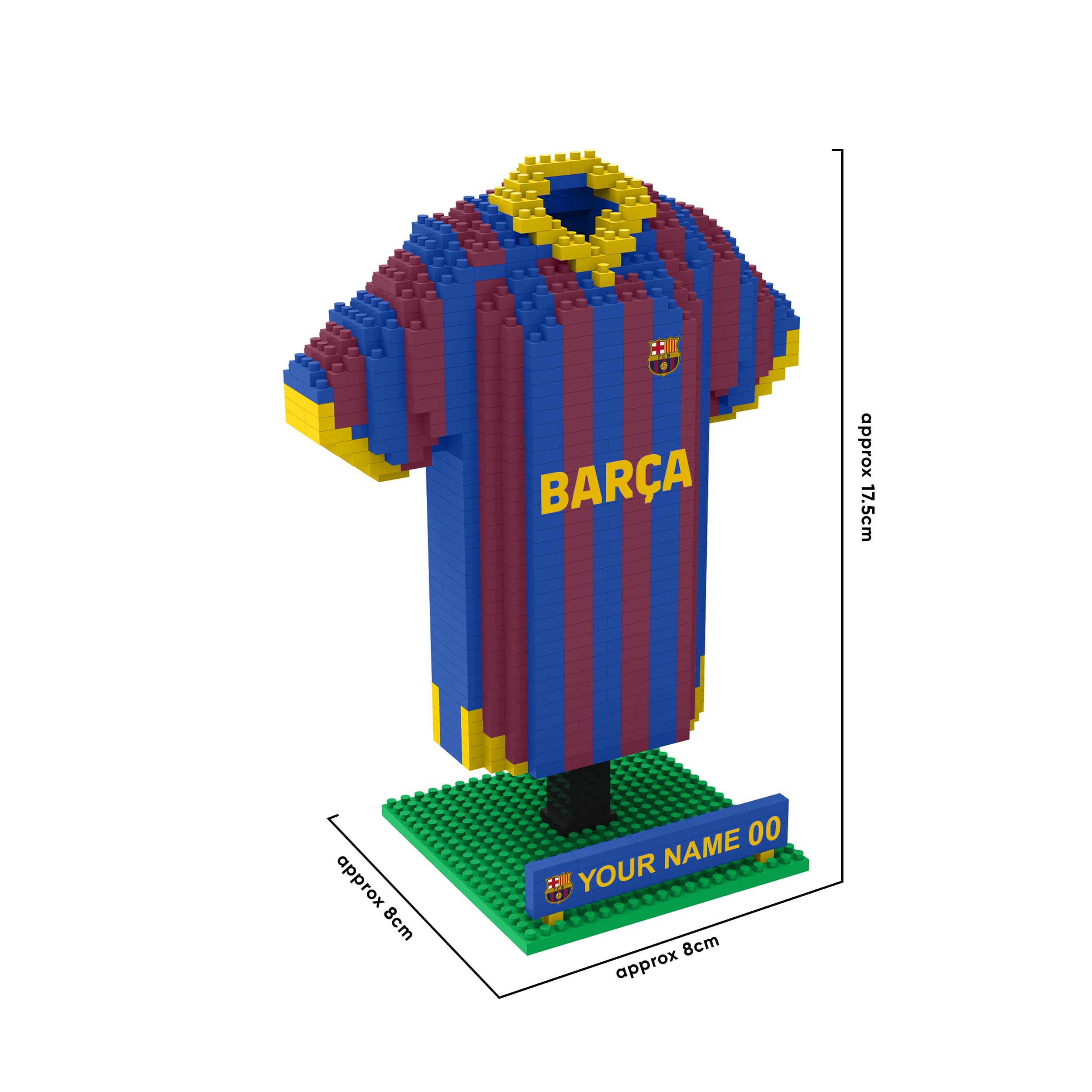 FOCO Officially Licensed FC Barcelona Personalised BRXLZ Desk Shirt 3D Bricks Building Construction Toy - Image 4