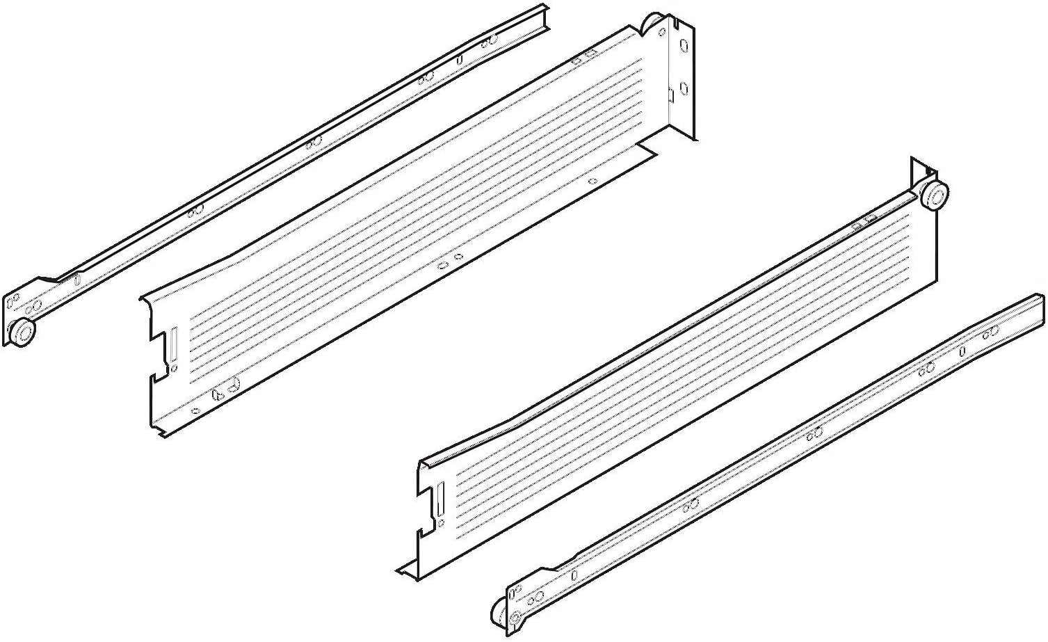 Blum 320M5500C15 METABOX 22" Long x 33/8" High Drawer Slide Set, White