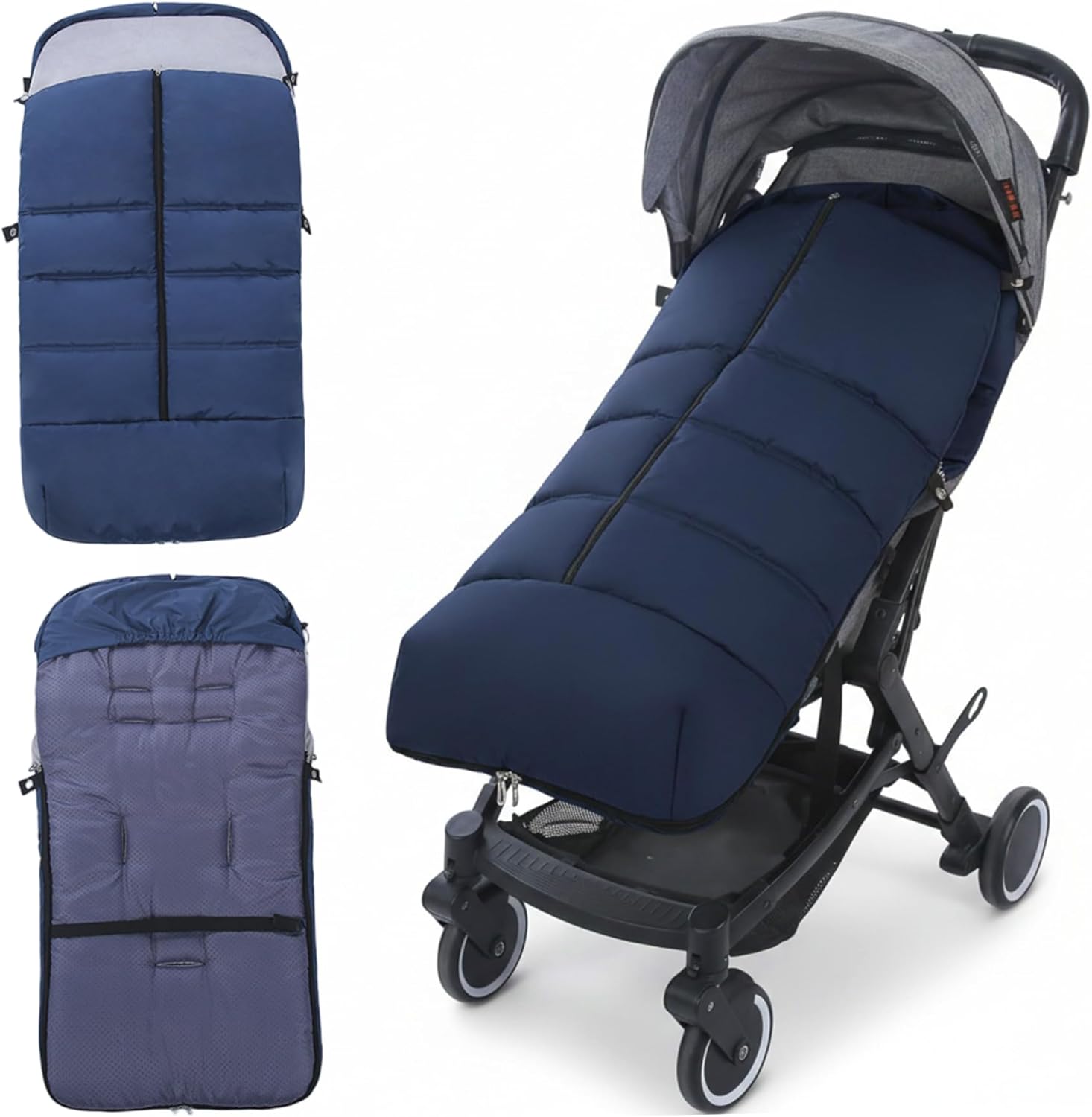 Footmuff for Stroller Waterproof Warm Bunting Bag Detachable Washable Stroller Sleeping Bag with Zipper for Winter Pushchairs, Prams Bunting