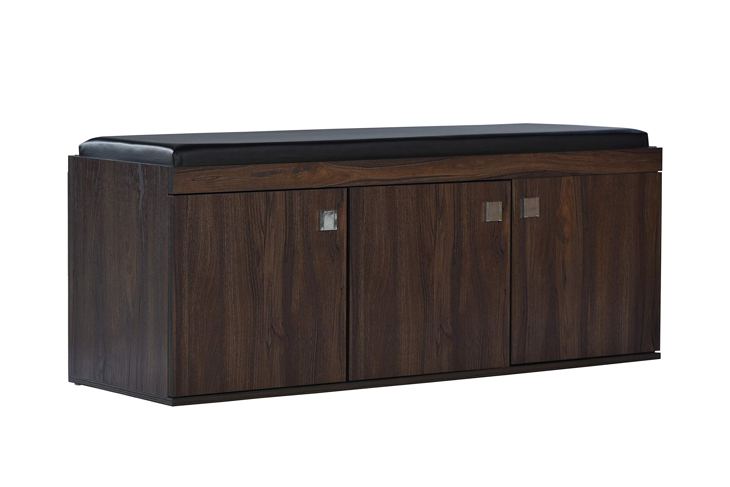 DeckUp Turrano 3-Door Engineered Wood Shoe Rack (Walnut, Matte Finish) 40D x 120W x 48H Cm