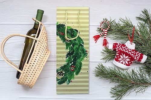 Miniatura 4 de Hying 12 bolsas de regalo de botella de vino de Navidad con asas, bolsas de regalo de vino de Navidad, bolsas de regalo de vino de champán, bolsa de