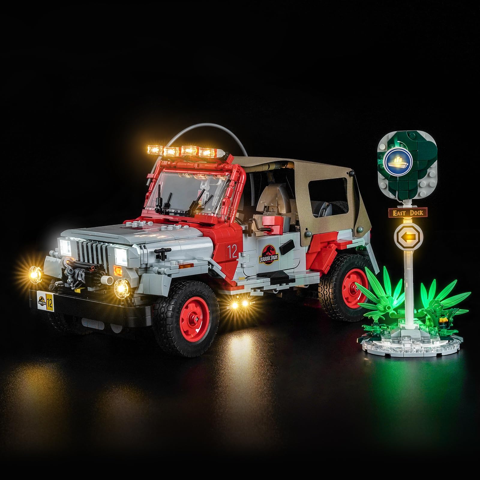 LocoLee LED Light Set Compatible with LEGO 77984 Jurassic Park Jeep Wrangler LED Decoration Lighting Kit Only Lights Set,No Model (77984-Remote Control Version)