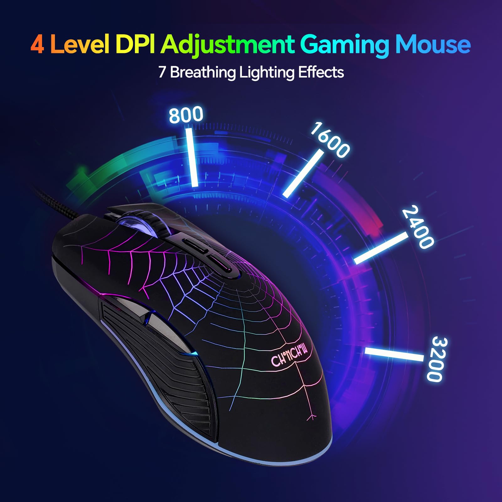 Juego de teclado, mouse y auriculares con micrófono, todo en uno, USB, con cable RGB, retroiluminado, arco iris, botón lateral, compatible con PC, Windows, Xbox One, PS4, PS5 (negro)