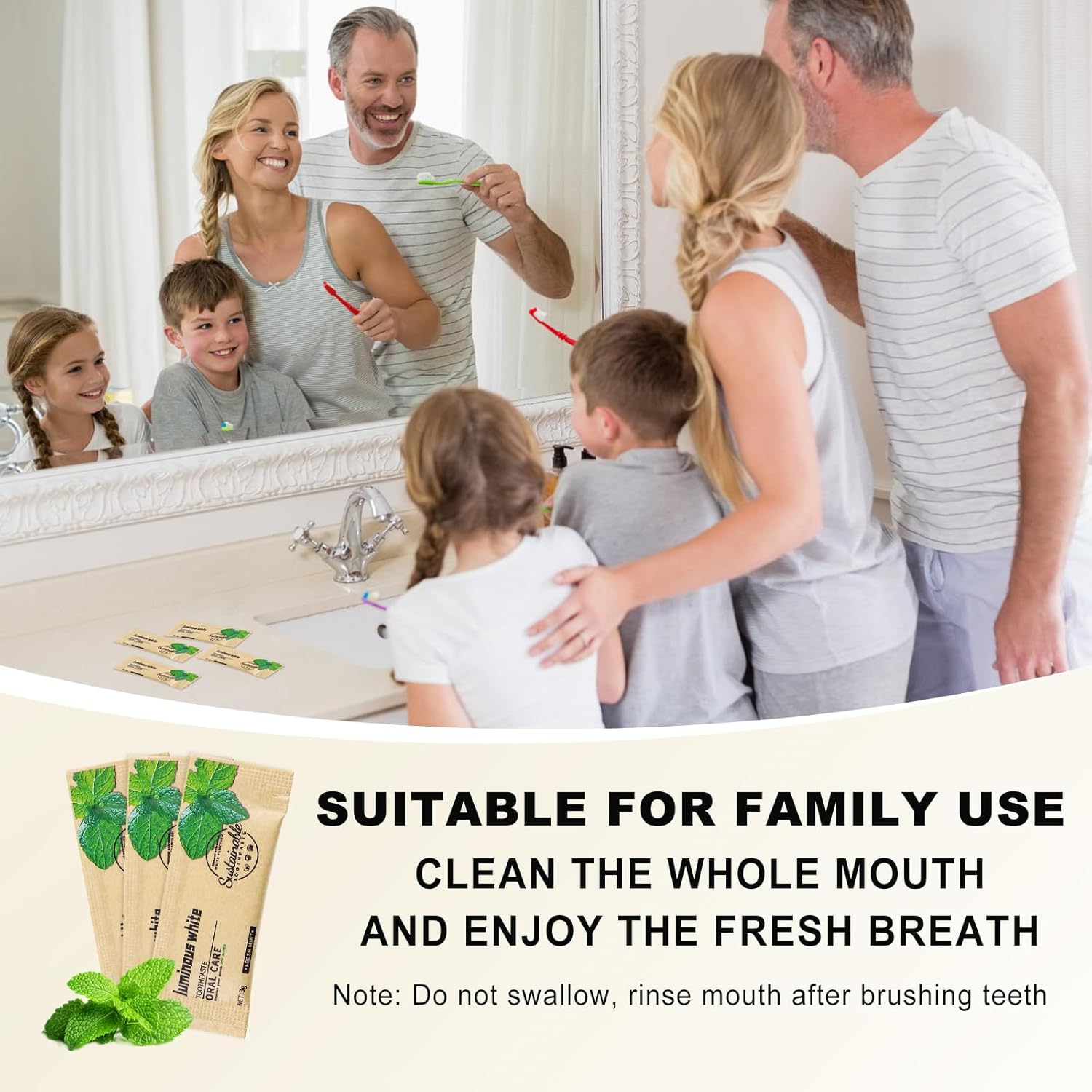 200 Pack Too Small Bulk Travel Size Toothpaste, 0.105 oz Extra Small Mint Mini Disposable Toothpaste for Hotel, Guests, Homeless, Charity
